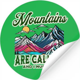 Discover Mountains Are Calling Retro Adventure Stickers