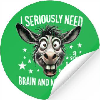 Discover Humorous Eccentric Donkey Illustration Stickers