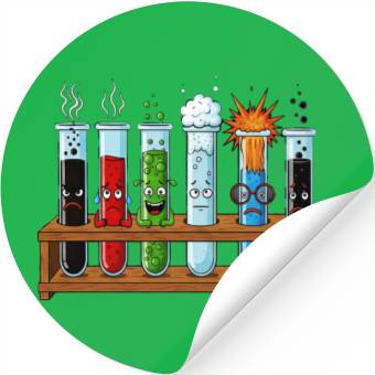 Discover Funny Science Test Tubes Stickers