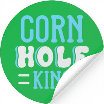 Discover Cornhole King Distressed Badge Stickers