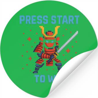 Discover "Pixel Samurai – Press Start to Win" Stickers