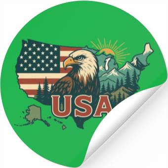 Discover USA Eagle - Patriotic Stickers