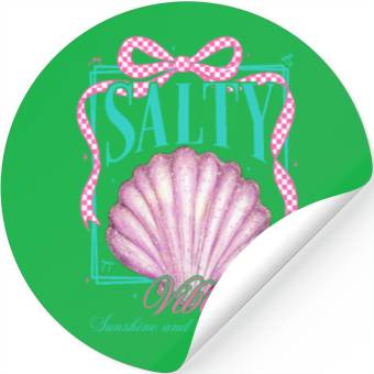 Discover Summer Clam Pearl Bow Stickers