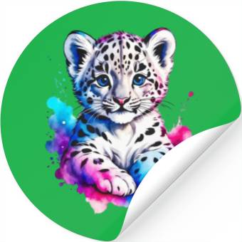 Discover Color Splash Leopard Cub Stickers