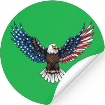 Discover us flag colored eagle Stickers