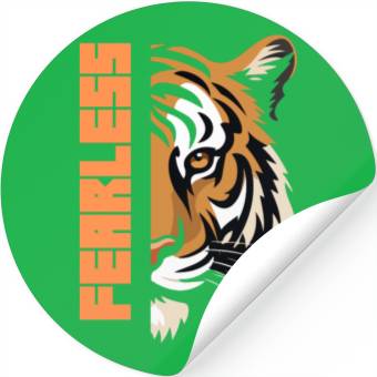 Discover Fearless Tiger Graphic Stickers