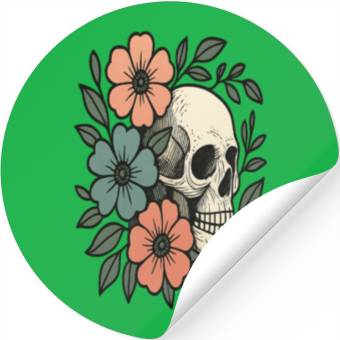 Discover Floral Skull Bloom Stickers