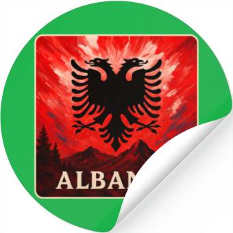 Discover Albania Double Eagle Design Stickers