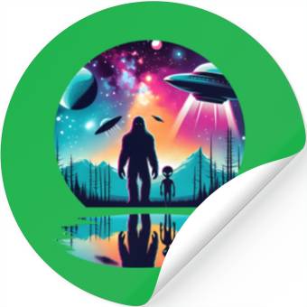 Discover Alien and Bigfoot UFO Stickers