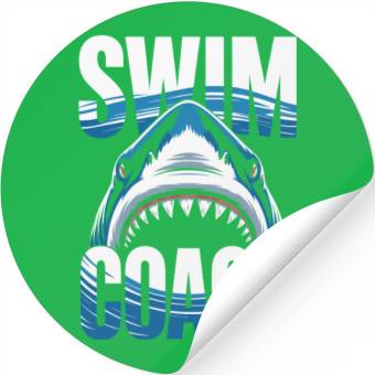 Discover Swim Coach Shark Stickers