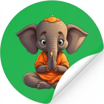 Discover Elephant Yoga Stickers