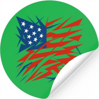 Discover Abstract American Flag Deconstructivism Style Stickers