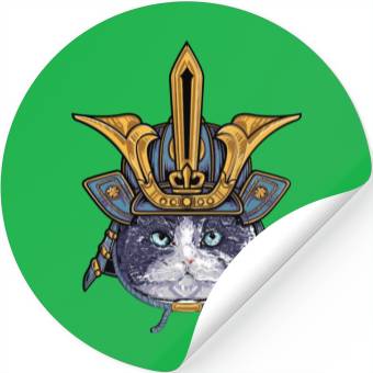 Discover Samurai Cat Warrior Stickers