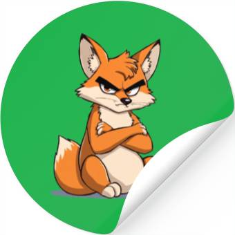 Discover Grumpy cartoon Fox with serious expression Stickers