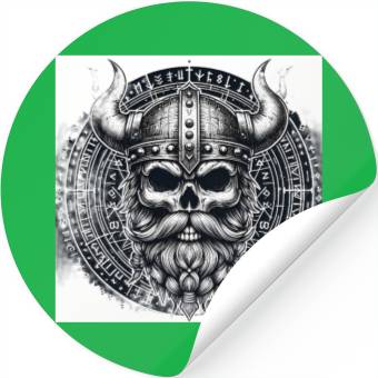 Discover Viking Skull Warrior Design Stickers