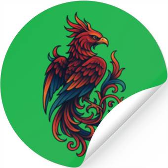 Discover Vibrant Mythical Phoenix Tattoo Design Stickers