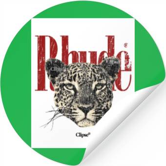 Discover Leopard Face with Bold Red Text Stickers