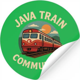 Discover Java Train Commuters Illustration Stickers