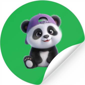 Discover Adorable Panda Boy with Cap Stickers