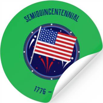 Discover Centennial American Flag Commemorative Design Stickers