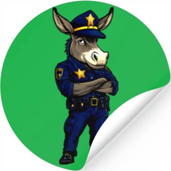 Discover Police donkey Stickers