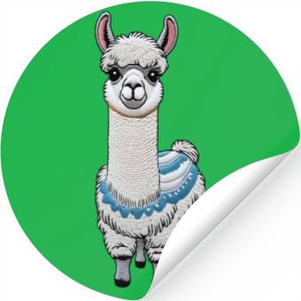 Discover Peruvian Llama Red White National Flag Design Stickers