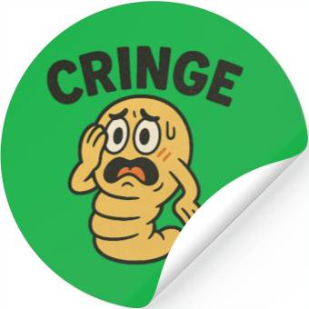 Discover Cringe Meme Worm Illustration Stickers