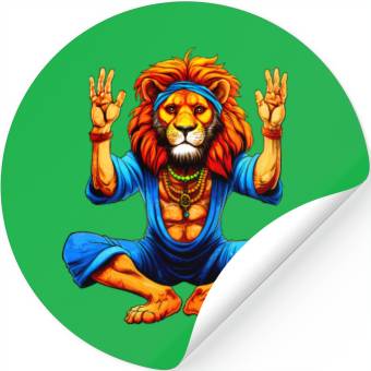 Discover Lion Yoga Stickers