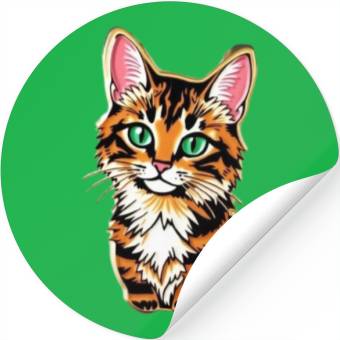 Discover cat Tiger Cub Illustration Stickers