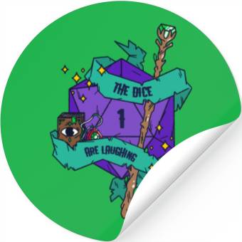Discover Laughing Dice Wizard Stickers