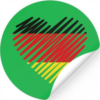 Discover Abstract German Flag Heart Design Stickers