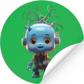 Discover Futuristic Robot Boy Stickers Design