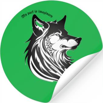 Discover My Pack Is Imaginary - Lone Wolf Stickers