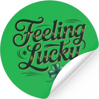 Discover Felling Lucky Shamrock Typography Stickers