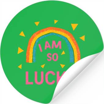 Discover Colorful Lucky Rainbow Affirmation Design Stickers