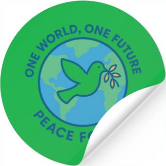 Discover Unity and Peace Earth Dove Design Stickers