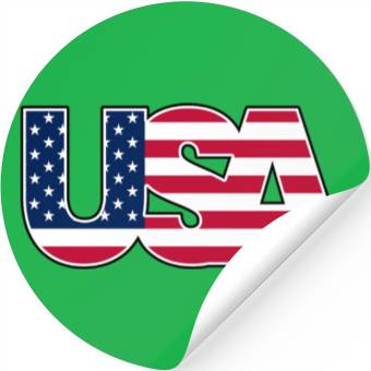 Discover USA Flag Colors Logo Stickers
