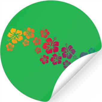 Discover hibiscus blooms - colored Stickers