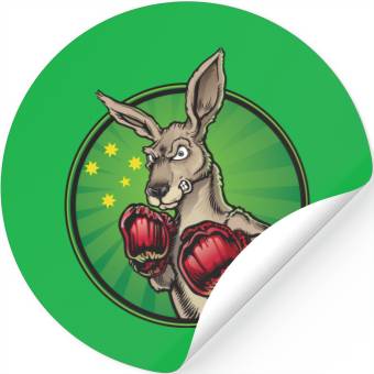 Discover Boxing Kangaroo Stickers
