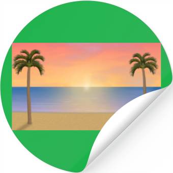 Discover Sunrise / Sunset Beach Scene Stickers