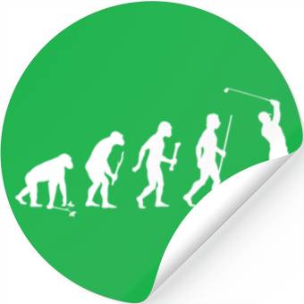 Discover Evolution Man Golf Stickers