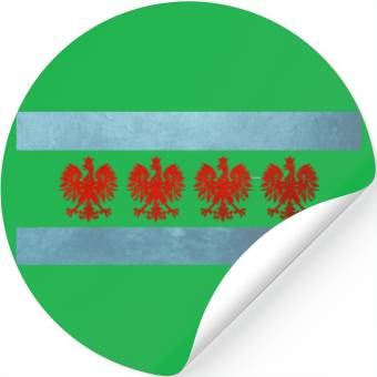 Discover Chicago Polish Flag Stickers