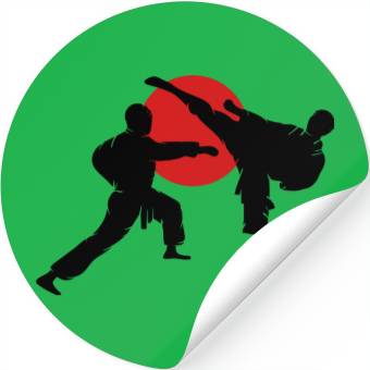 Discover two karate fighter Stickers