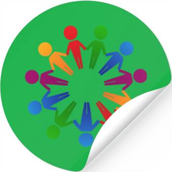 Discover Multicultural Cooperation Circle Stickers