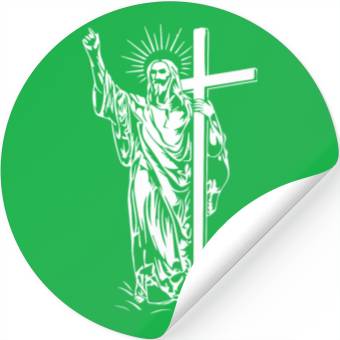 Discover Jesus Christ and a cross Stickers
