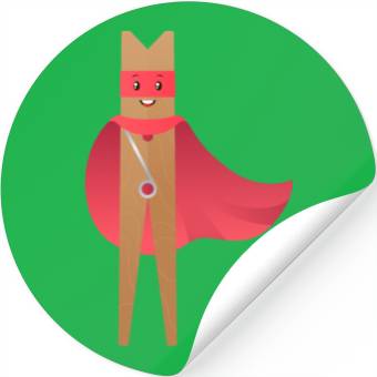 Discover Clothes Peg Superhero Stickers