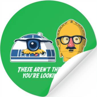 Discover Funny Star Wars droids comic Stickers