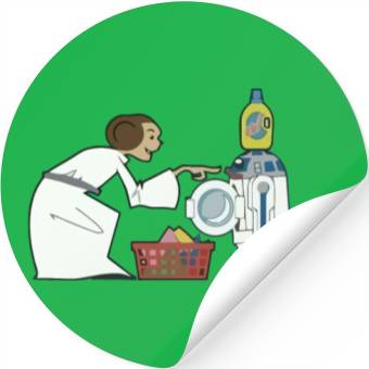 Discover Funny Star Wars r2d2 and Leia comic Stickers