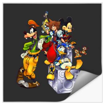 Discover Disney Kingdom Hearts Goofy Mickey & Donald Sora Block Shot Stickers
