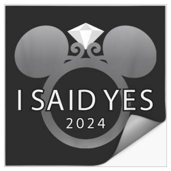 Discover Disney I Said Yes 2024 Engagement Ring Proposal Mickey Stickers